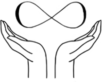 2 hands cradling the infinity loop